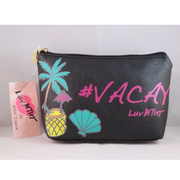 Betsey Johnson Handbags - NWT Luv Betsey Johnson #vacay Black Makeup Bag